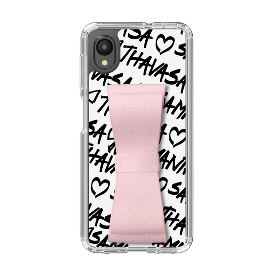 スリムプロテクションケース - STAND & RING RIBBON Sakura Pink［ Samantha Thavasa - スクリッタ - ホワイト ］