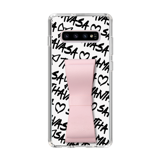 スリムプロテクションケース - STAND & RING RIBBON Sakura Pink［ Samantha Thavasa - スクリッタ - ホワイト ］