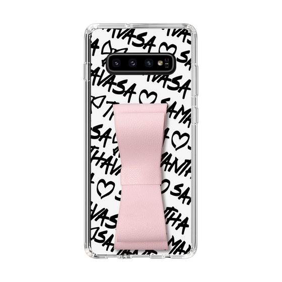 スリムプロテクションケース - STAND & RING RIBBON Sakura Pink［ Samantha Thavasa - スクリッタ - ホワイト ］