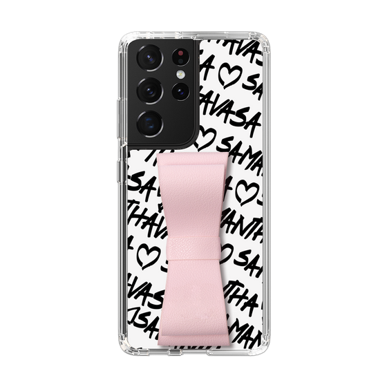 スリムプロテクションケース - STAND & RING RIBBON Sakura Pink［ Samantha Thavasa - スクリッタ - ホワイト ］