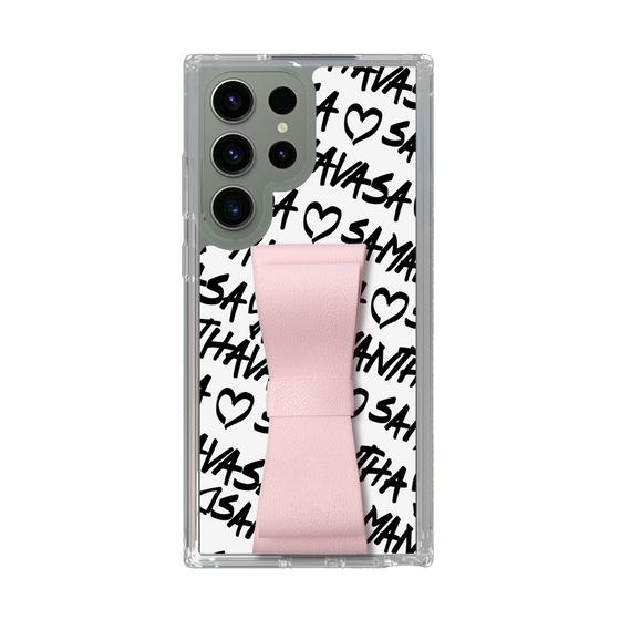 スリムプロテクションケース - STAND & RING RIBBON Sakura Pink［ Samantha Thavasa - スクリッタ - ホワイト ］