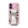 スリムプロテクションケース - STAND & RING RIBBON Silver［ 内藤ルネ - RUNE Girl Retro & Modern - Pink ］