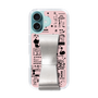 スリムプロテクションケース - STAND & RING RIBBON Silver［ 内藤ルネ - RUNE Girl Retro & Modern - Pink ］