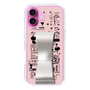スリムプロテクションケース - STAND & RING RIBBON Silver［ 内藤ルネ - RUNE Girl Retro & Modern - Pink ］