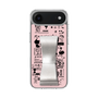 スリムプロテクションケース - STAND & RING RIBBON Silver［ 内藤ルネ - RUNE Girl Retro & Modern - Pink ］