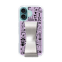 スリムプロテクションケース - STAND & RING RIBBON Silver［ 内藤ルネ - RUNE Girl Retro & Modern - Purple ］