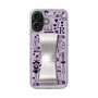 スリムプロテクションケース - STAND & RING RIBBON Silver［ 内藤ルネ - RUNE Girl Retro & Modern - Purple ］