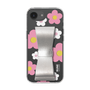 スリムプロテクションケース - STAND & RING RIBBON Silver［ 内藤ルネ - RUNE Flower - Pink ］