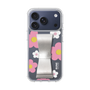 スリムプロテクションケース - STAND & RING RIBBON Silver［ 内藤ルネ - RUNE Flower - Pink ］