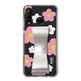 スリムプロテクションケース - STAND & RING RIBBON Silver［ 内藤ルネ - RUNE Flower - Pink ］