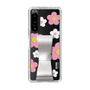 スリムプロテクションケース - STAND & RING RIBBON Silver［ 内藤ルネ - RUNE Flower - Pink ］