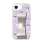 スリムプロテクションケース - STAND & RING RIBBON Silver［ クロミ - リボン - ガーリーフラワー ］