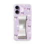 スリムプロテクションケース - STAND & RING RIBBON Silver［ クロミ - リボン - ガーリーフラワー ］
