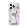 スリムプロテクションケース - STAND & RING RIBBON Silver［ クロミ - リボン - ガーリーフラワー ］