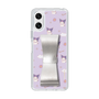 スリムプロテクションケース - STAND & RING RIBBON Silver［ クロミ - リボン - ガーリーフラワー ］