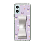 スリムプロテクションケース - STAND & RING RIBBON Silver［ クロミ - リボン - ガーリーフラワー ］