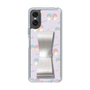 スリムプロテクションケース - STAND & RING RIBBON Silver［ リトルツインスターズ - リボン - ガーリーフラワー ］