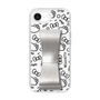 スリムプロテクションケース - STAND & RING RIBBON Silver［ ハローキティ - リボン - モノトーン ］