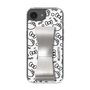 スリムプロテクションケース - STAND & RING RIBBON Silver［ ハローキティ - リボン - モノトーン ］