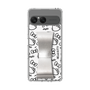 スリムプロテクションケース - STAND & RING RIBBON Silver［ ハローキティ - リボン - モノトーン ］