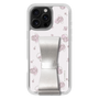 スリムプロテクションケース - STAND & RING RIBBON Silver［ マイメロディ - リボン - ライン ］