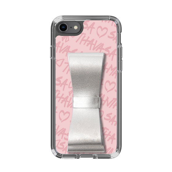 スリムプロテクションケース - STAND & RING RIBBON Silver［ Samantha Thavasa - スクリッタ - ピンク ］