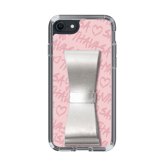 スリムプロテクションケース - STAND & RING RIBBON Silver［ Samantha Thavasa - スクリッタ - ピンク ］