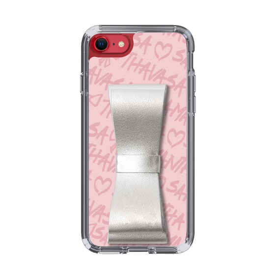 スリムプロテクションケース - STAND & RING RIBBON Silver［ Samantha Thavasa - スクリッタ - ピンク ］