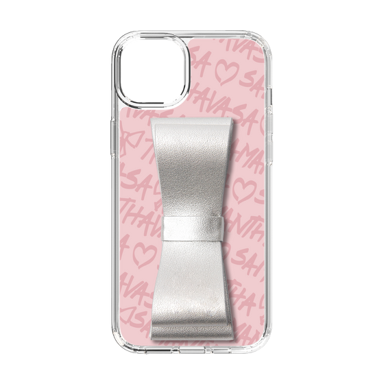 スリムプロテクションケース - STAND & RING RIBBON Silver［ Samantha Thavasa - スクリッタ - ピンク ］