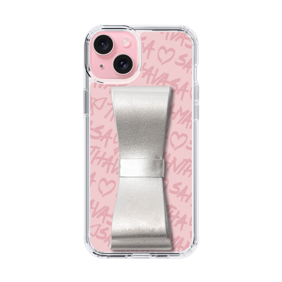 スリムプロテクションケース - STAND & RING RIBBON Silver［ Samantha Thavasa - スクリッタ - ピンク ］