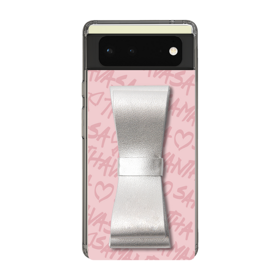 スリムプロテクションケース - STAND & RING RIBBON Silver［ Samantha Thavasa - スクリッタ - ピンク ］