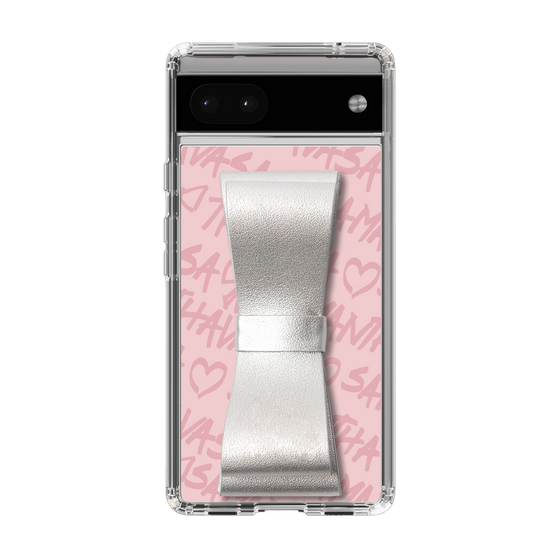 スリムプロテクションケース - STAND & RING RIBBON Silver［ Samantha Thavasa - スクリッタ - ピンク ］