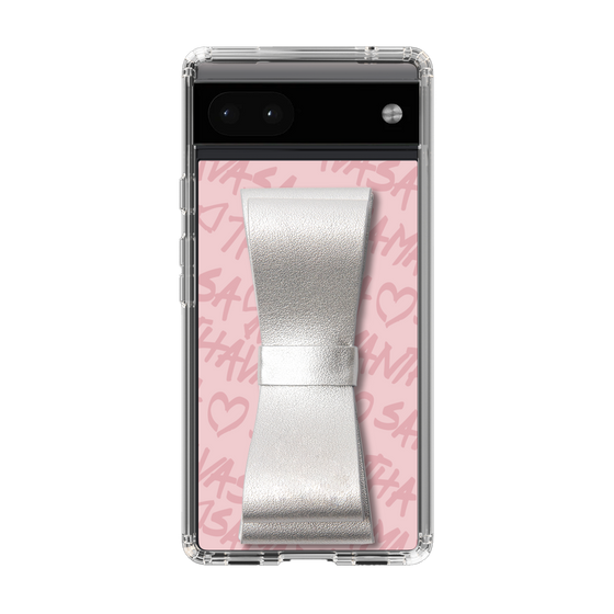 スリムプロテクションケース - STAND & RING RIBBON Silver［ Samantha Thavasa - スクリッタ - ピンク ］