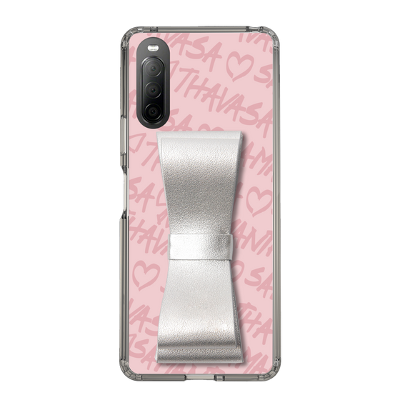 スリムプロテクションケース - STAND & RING RIBBON Silver［ Samantha Thavasa - スクリッタ - ピンク ］