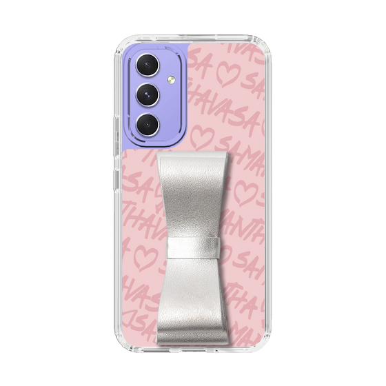 スリムプロテクションケース - STAND & RING RIBBON Silver［ Samantha Thavasa - スクリッタ - ピンク ］