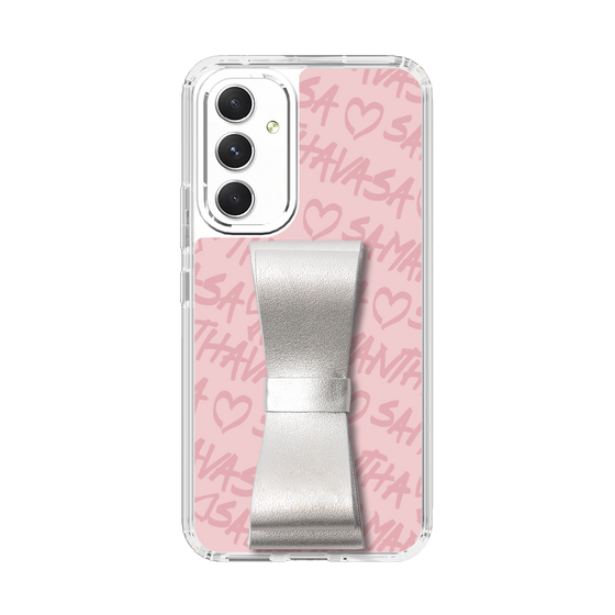 スリムプロテクションケース - STAND & RING RIBBON Silver［ Samantha Thavasa - スクリッタ - ピンク ］
