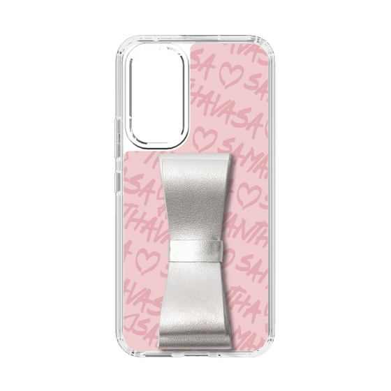 スリムプロテクションケース - STAND & RING RIBBON Silver［ Samantha Thavasa - スクリッタ - ピンク ］