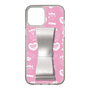 スリムプロテクションケース - STAND & RING RIBBON Silver［ エスターバニー - Pattern ］