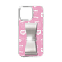 スリムプロテクションケース - STAND & RING RIBBON Silver［ エスターバニー - Pattern ］