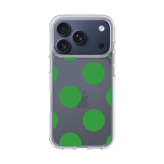 スリムプロテクションケース［ シンプルドット - Green ］