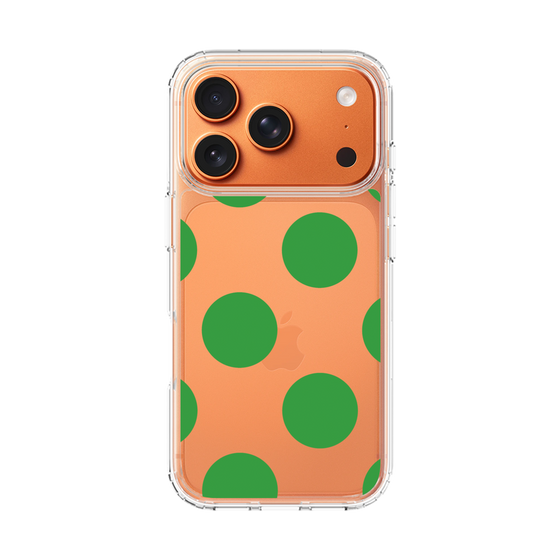 スリムプロテクションケース［ シンプルドット - Green ］