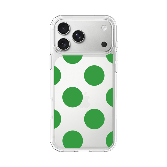 スリムプロテクションケース［ シンプルドット - Green ］