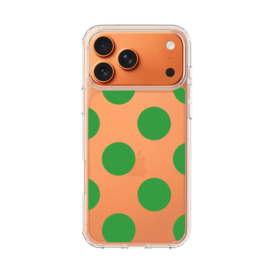 スリムプロテクションケース［ シンプルドット - Green ］