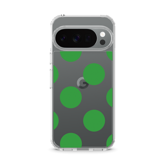 スリムプロテクションケース［ シンプルドット - Green ］
