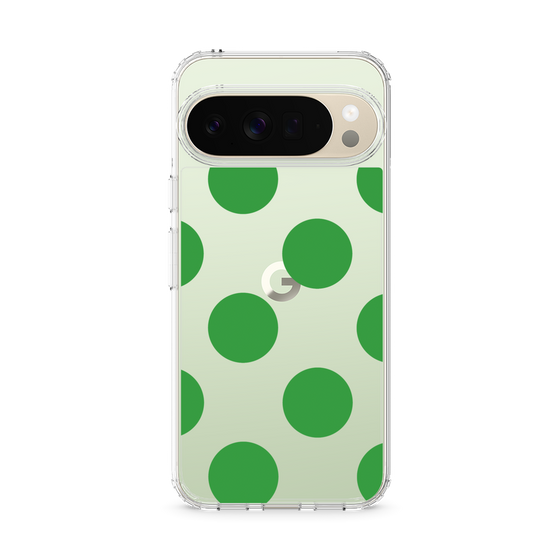 スリムプロテクションケース［ シンプルドット - Green ］
