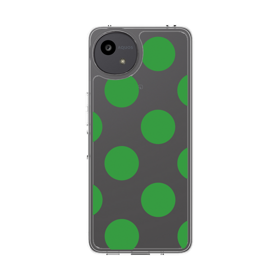スリムプロテクションケース［ シンプルドット - Green ］