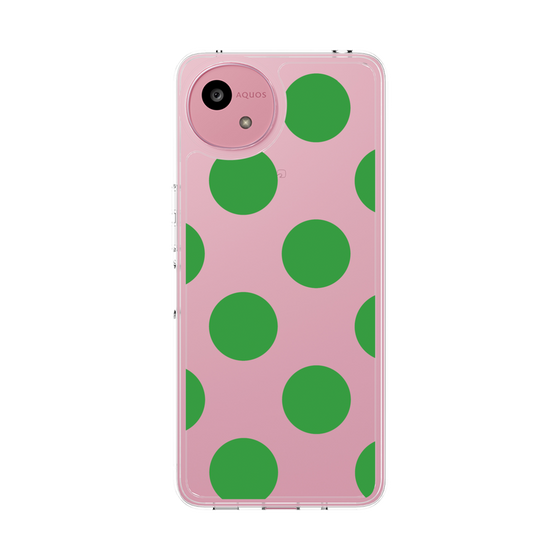 スリムプロテクションケース［ シンプルドット - Green ］