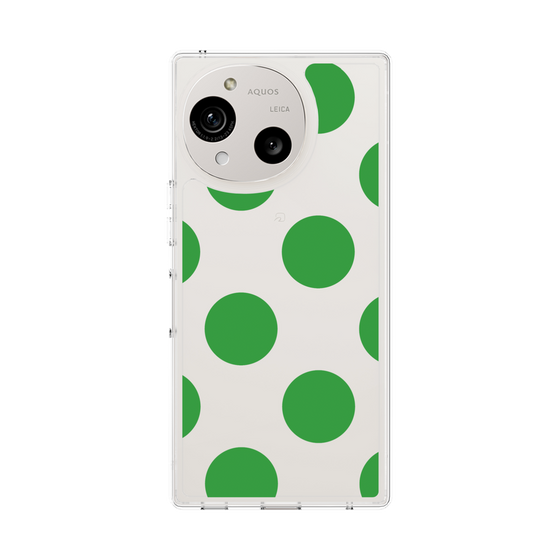 スリムプロテクションケース［ シンプルドット - Green ］