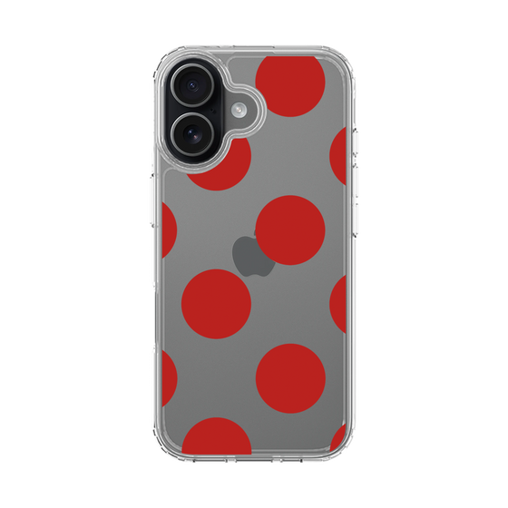 スリムプロテクションケース［ シンプルドット - Red ］