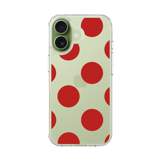 スリムプロテクションケース［ シンプルドット - Red ］